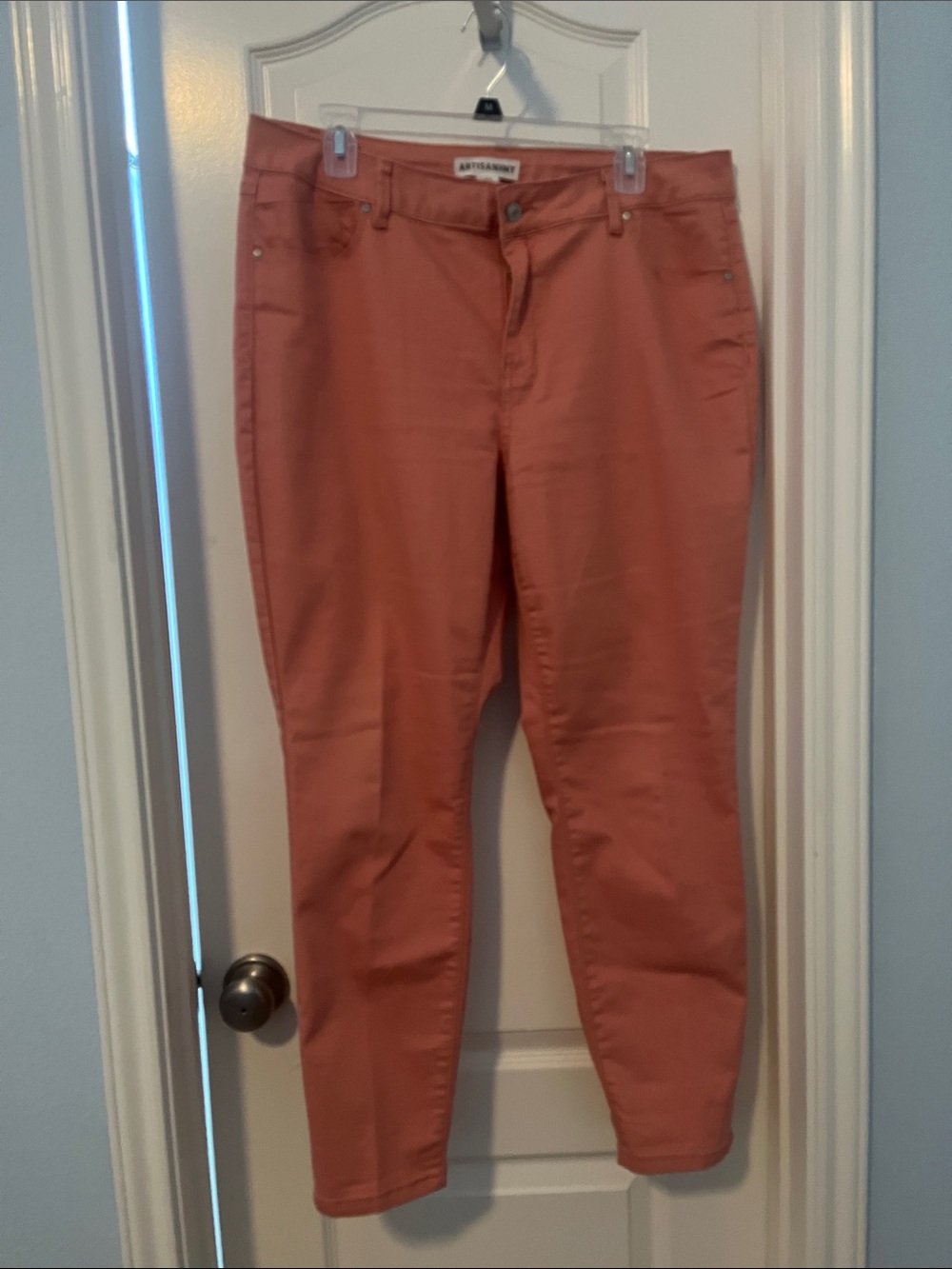 Artisan Ny Coral-Peach Ankle Crop Jeans